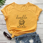 Letter Puppy Printed Short-sleeved Top