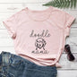 Letter Puppy Printed Short-sleeved Top