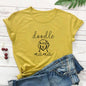 Letter Puppy Printed Short-sleeved Top