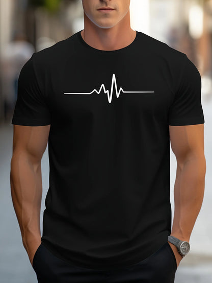 Men's summer loose size Creative Graphic printed slim fit casual sports round neck short sleeved T-shirt top