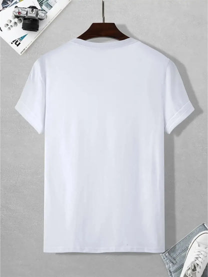 Summer men's  sports loose plus MILANO print comfortable short sleeved T-shirt top