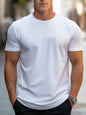 Men's summer loose size Creative Graphic printed slim fit casual sports round neck short sleeved T-shirt top