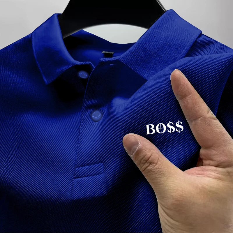 2025Men's Short Sleeve Polo Shirt, Quick Dry, Breathable, Casual, Stylish, Business, Sports, Summer, High, New