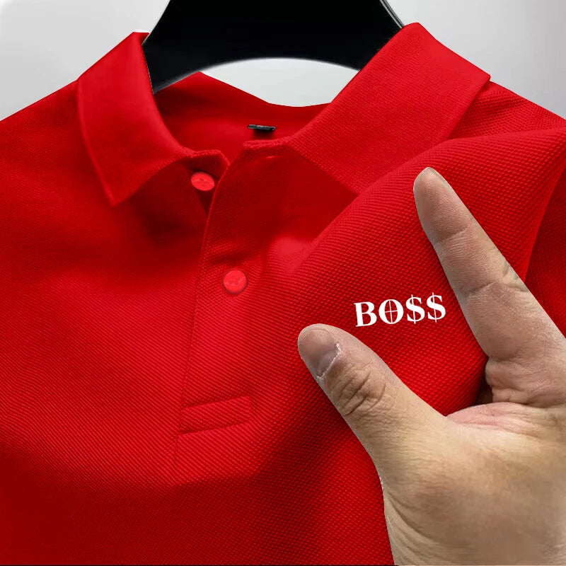 2025Men's Short Sleeve Polo Shirt, Quick Dry, Breathable, Casual, Stylish, Business, Sports, Summer, High, New