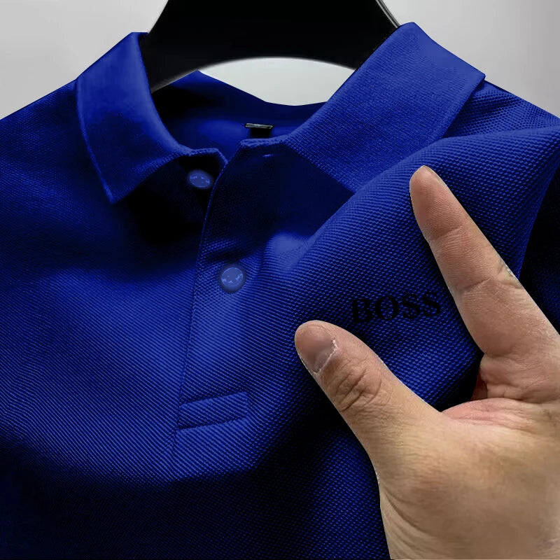 2025Men's Short Sleeve Polo Shirt, Quick Dry, Breathable, Casual, Stylish, Business, Sports, Summer, High, New
