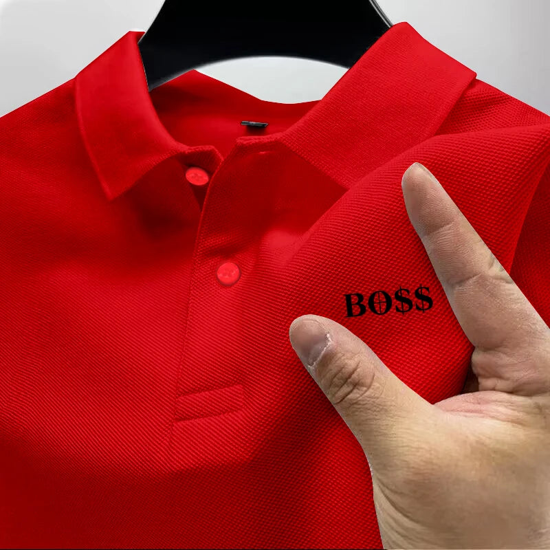 2025Men's Short Sleeve Polo Shirt, Quick Dry, Breathable, Casual, Stylish, Business, Sports, Summer, High, New