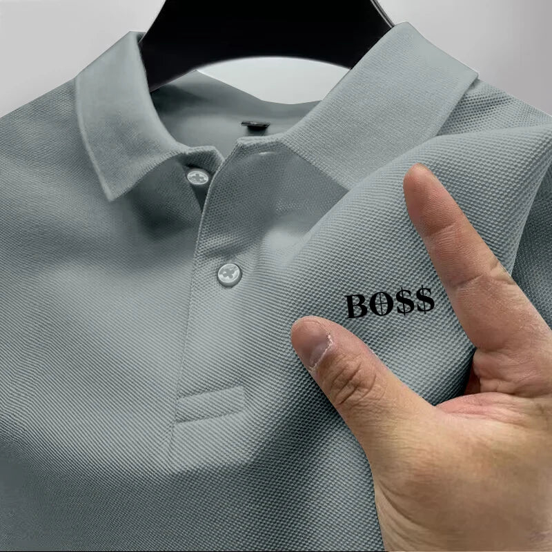 2025Men's Short Sleeve Polo Shirt, Quick Dry, Breathable, Casual, Stylish, Business, Sports, Summer, High, New