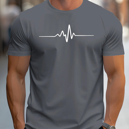 Men's summer loose size Creative Graphic printed slim fit casual sports round neck short sleeved T-shirt top
