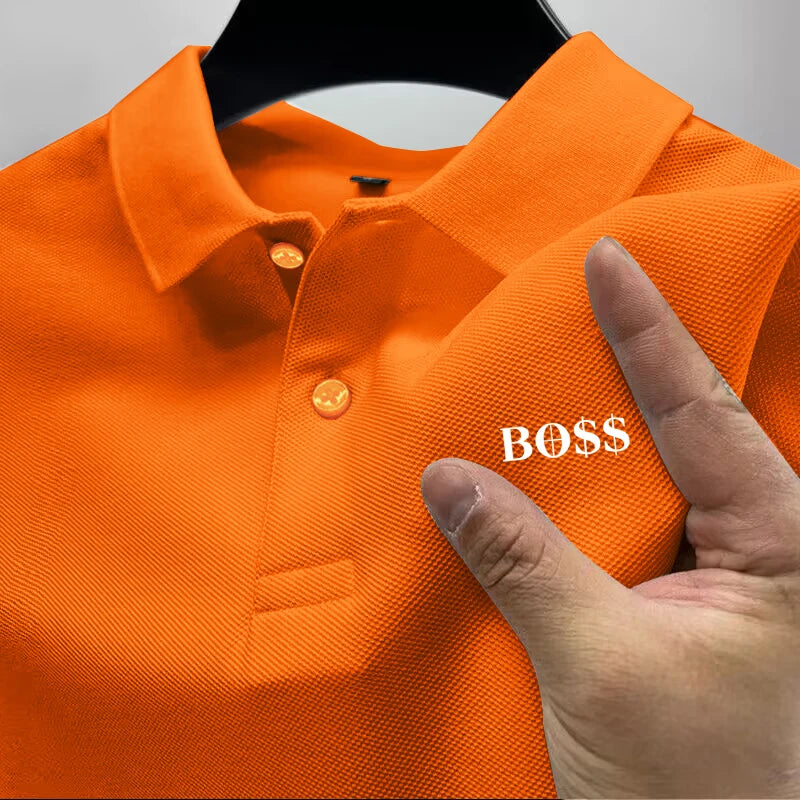 2025Men's Short Sleeve Polo Shirt, Quick Dry, Breathable, Casual, Stylish, Business, Sports, Summer, High, New