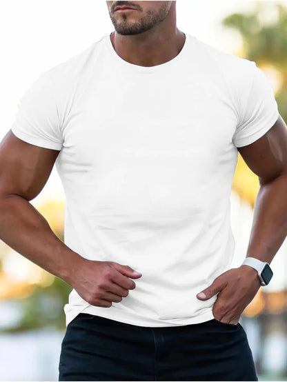 Summer men's  sports loose plus MILANO print comfortable short sleeved T-shirt top